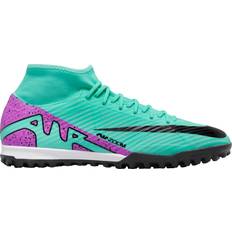 Laced Soccer Shoes Nike Mercurial Superfly 9 Academy TF - Hyper Turquoise/Black/White/Fuchsia Dream