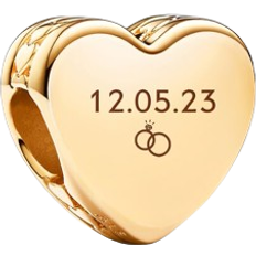 Gold Charms & Pendants Pandora Engravable Heart Charm - Gold