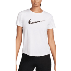 Nike One Swoosh Women's Dri-FIT Short-Sleeve Running Top - White/Black