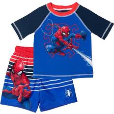 Boys Swimsuits Children's Clothing Marvel Boy's Avengers Hulk Spider-Man Rash Guard & Swim Trunks Outfit Set - Blue