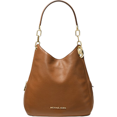 Braun - Leder Handtaschen Michael Kors Lillie Large Pebbled Leather Shoulder Bag - Luggage