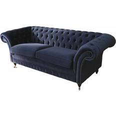 Chesterfield-Sofas JV Furniture Chesterfield Blue Sofa 230cm 3-Sitzer