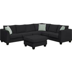 6 Seater Sofas Bed Bath & Beyond Sectional Couches with Ottoman Black 112 6 Seater