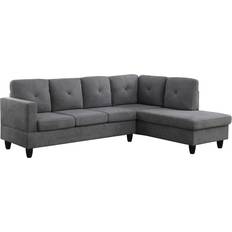 Lilola Home Ivan Dark Grey Sofa 96" 5 Seater