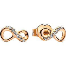 Pandora Ohrringe Pandora Sparkling Infinity Stud Earrings - Gold/Transparent