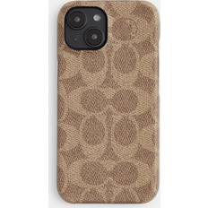 Samsung Galaxy A72 Mobile Phone Accessories Coach Signature Canvas Case for iPhone 15 Plus