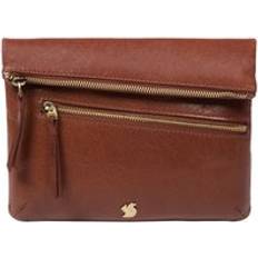 Braun Clutches 'Flare' Conker Brown Leather Clutch Bag