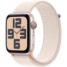 Apple Smartwatches Apple Watch SE GPS Cellular Aluminum Adjustable Strap Starlight Sport Loop Starlight Case 44mm