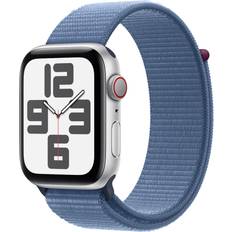 Apple watch 44mm gps cellular Apple Watch SE GPS Cellular Aluminum Adjustable Strap Winter Blue Sport Loop Silver Case 44mm
