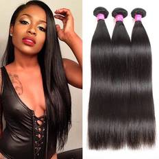 ISee Hair Products iSee Malaysian Virgin Straight Hair Bundle 10 inch Black 3-pack