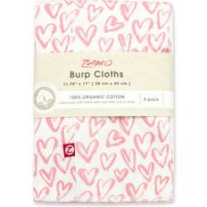 Zutano Hearts Organic Cotton Burp Cloth 5-pack