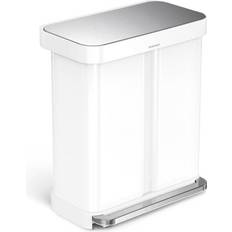 Waste Disposal Simplehuman Hands-Free Dual Compartment Recycling Kitchen Step Trash Can with Lid 15.32