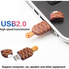 Shein Memory Stick Pendrive 128gb/64gb Cute Ice Cream Shaped Usb Flash Drive With Silicone Casing, 2.0 Usb Interface, Lovely Gift type A