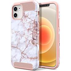 Apple iPhone 12 mini Cases ULAK Compatible with iPhone 12 Mini Case, Shockproof Hybrid Scratch Resistant Hard Cover with TPU Bumper Protective Pattern Women Phone Case for Apple iPhone 12 Mini 5.4 inch, Crable Marble