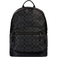 Black Backpacks Coach West Backpack In Signature Canvas - Gunmetal/Charcoal Black