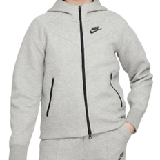 Reißverschluss Hoodies Nike Girl's Sportswear Tech Fleece Full-Zip Hoodie - Dark Gray Heather/Black/Black