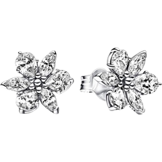 Pandora Ohrringe Pandora Sparkling Herbarium Cluster Stud Earrings - Silver/Transparent