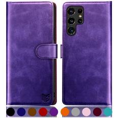 Samsung Galaxy S22 Ultra Wallet Cases SUANPOT for Samsung Galaxy S22 Ultra with RFID Blocking Leather Wallet case Credit Card Holder,Flip Folio Book Phone case Shockproof Cover Women Men for Samsung S22 Ultra case Wallet Purple