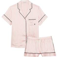 Victoria's Secret Satin Short Pajama Set - New Pink Iconic Stripe