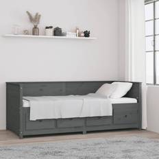Grå Senger & Madrasser vidaXL grey, 80 Solid Wood Pine Day Bed Sleepover