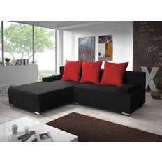 FURNIX Cleon Black Sofa 234cm 3-Sitzer