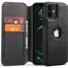 Casus Logo View Compatible with iPhone 11 Wallet Case Slim Magnetic Flip Cover Faux Leather with Card Holder Slot Thin Kickstand 2019 6.1" Black
