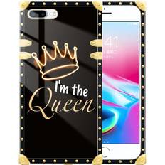 DAIZAG iPhone SE 2020 Case,I'm The Queen 8 Cases for Girls,Square Fully Protected Reinforced Corners Design Soft TPU Silicone Back Cover Case 7/8/SE 4.7-inch 7/8/SE2020 4.7 in