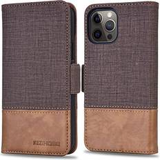 Apple iPhone 12 Wallet Cases KEZiHOME Wallet Case for iPhone 12/12 Pro, PU Leather [RFID Blocking] Flip Case with Card Slot Kickstand Magnetic Cover Compatible with iPhone 12/iPhone 12 Pro 6.1 inch Coffee/Brown