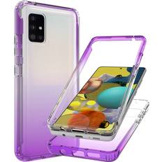 Bohefo Clear Case Compatible with Galaxy A51 5G, Samsung A51 5G Case for Girls Women, Cute Crystal TPU Bumper Shockproof Protective Phone Case Cover for Samsung Galaxy A51 5G Purple