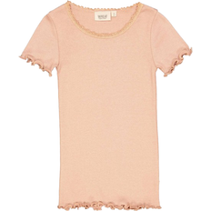 Trykknapper T-skjorter Wheat Rib Lace S/S T-shirt - Rose Dawn (0051h-007-2031)