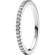 Pandora Sparkling Band Ring - Silver/Transparent