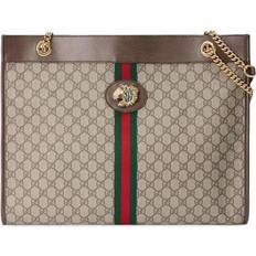 Gucci Totes & Shopping Bags Gucci Bag Gg Supreme Monogram Large Rajah Chain Handbag Brown Leather Tote