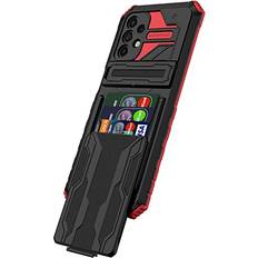 Mobile Phone Accessories Niuuro for Samsung Galaxy A52/A52s 5G Wallet Case with Credit Card Holder Stand Kickstand Slim Rugged Shockproof Heavy Duty Defender Armor Military Grade Protective Phone Case Red