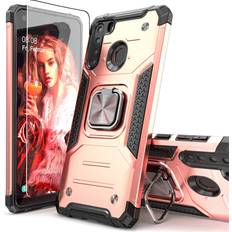 Mobile Phone Accessories IDYStar Galaxy A21 Case with Screen Protector, Galaxy A21 Case, Hybrid Drop Test Cover with Car Mount Kickstand Slim Fit Shockproof Protective Durable Case for Samsung Galaxy A21, Rose Gold