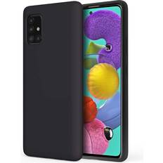 Meifei Galaxy A51 5G Case, Samsung A51 5G Case Liquid Silicone Case Dual Layer Hybrid Hard PC Soft Silicone Gel Rubber Bumper Slim Fit Shockproof Protective Phone Case for Samsung Galaxy A51 5G, Black