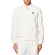 Men - Overshirts - White Outerwear Sergio Tacchini Livata Logo Jacquard Cotton Blend French Terry Track Jacket - Gardenia