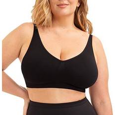 Shapermint Women's Compression Seamless No Wire Scoop Neck Throw On Bralette - Black