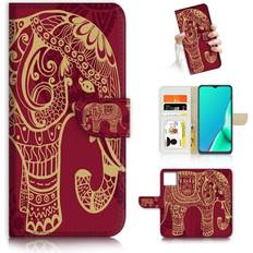 Apple iPhone 13 Pro Max Wallet Cases for iPhone 13 Pro Max, Designed Flip Wallet Phone Case Cover, A21111 Tribal Red Elephant 21111