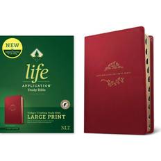 NLT Life Application Study Bible, Third Edition, Large Print Red Letter, Leatherlike, Berry, Indexe