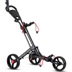 Goplus Foldable 3 Wheel Steel Push Cart Trolley Club