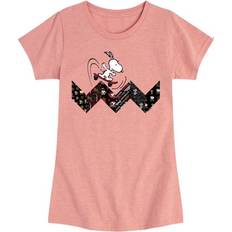 Children's Clothing Hybrid Apparel Peanuts Kids Skateboard Pattern Graphic T-Shirt, Pink, Xlarge