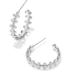 Kendra Scott Earrings Kendra Scott Jada Silver Hoop Earrings in White Crystal Metal/Rhodium One