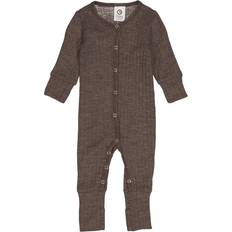 9-12M Jumpsuits Müsli Baby Wool Onesie - Brown/Walnut