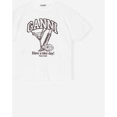 Ganni Bekleidung Ganni Future Heavy Jersey Cocktail T-Shirt Bright White