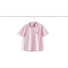 Herre - Rosa Nattøy Hay Soft Pink Outline Contrast-trim Organic-cotton Pyjama Shirt