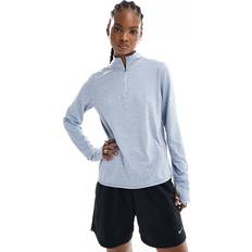 Nike Dame Jakker Nike Running Element Dri-Fit Lyseblå langærmet midlayer-jakke med halv lynlås