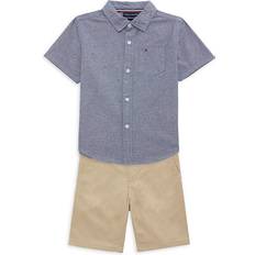 Tommy Hilfiger Children's Clothing Tommy Hilfiger Baby Boy's 2-Piece Logo Shirt & Shorts Set Blue Months