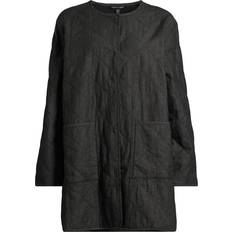 Eileen Fisher Quilted Snap-Front Organic Cotton Coat