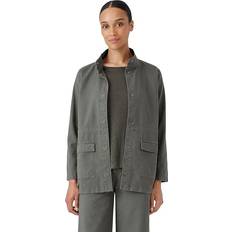 Eileen Fisher Stand-Collar Snap-Front Jacket