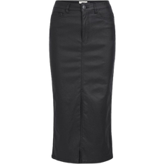 Damen - Midiröcke Object Naya Coated Midi Skirt - Black